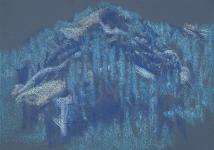 drawing titled Unnamed Peak, Study