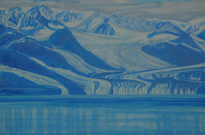 painting titled Glacier, Prince William Sound, Alaska