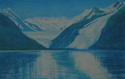 painting titled Two Glaciers, Prince William Sound, Alaska