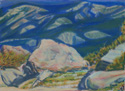 drawing titled Hood River Valley From Mount Hood