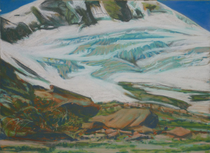 drawing titled Eliot Glacier, Mount Hood